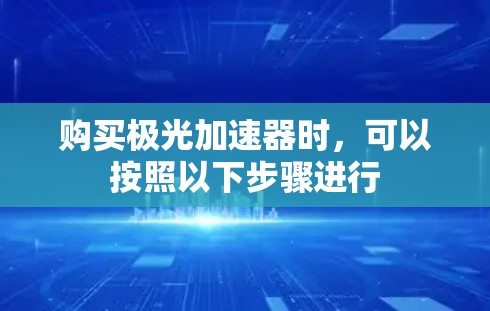 购买极光加速器时，可以按照以下步骤进行
