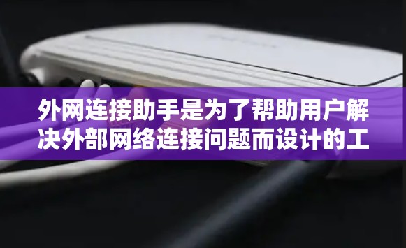 外网连接助手是为了帮助用户解决外部网络连接问题而设计的工具或服务。以下是一些可能的步骤和建议